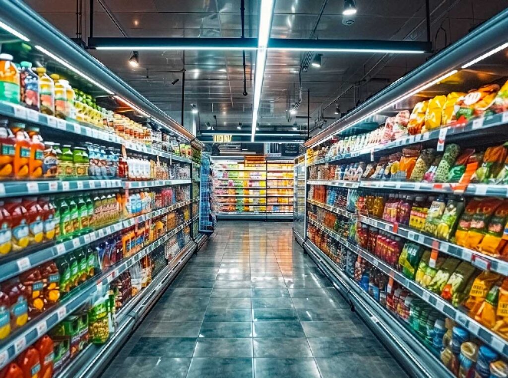 grande surface type auchan, leclerc ou carrefour