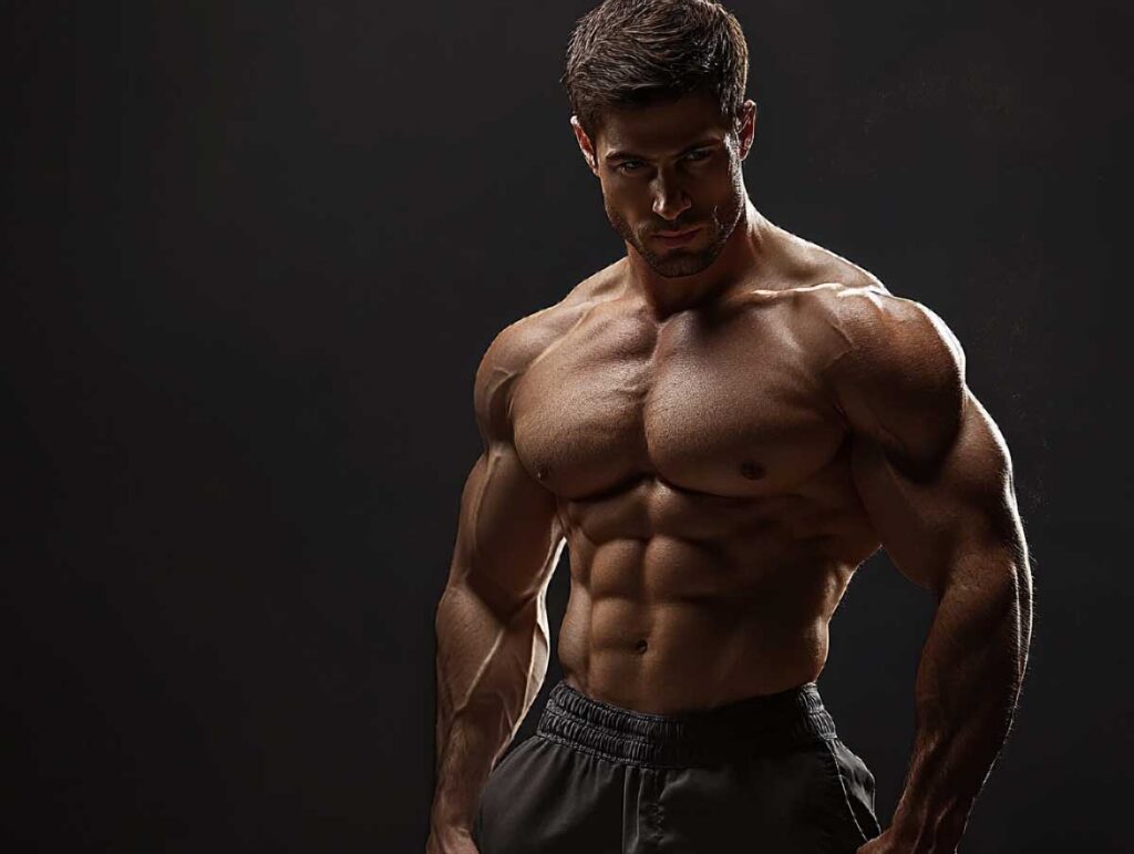 Un homme avec les muscles saillants