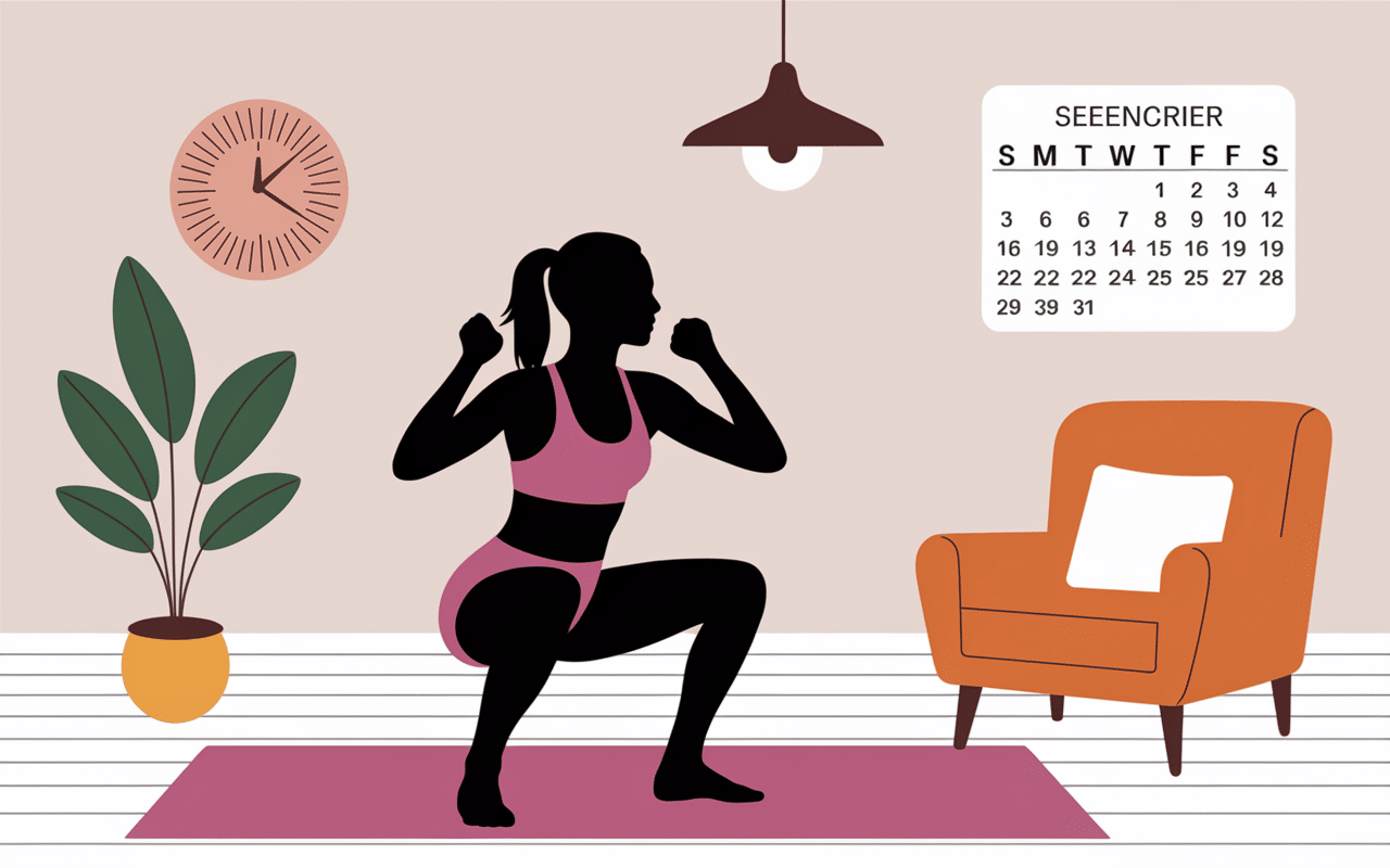 Personne fait des squats séance sport méthode simple