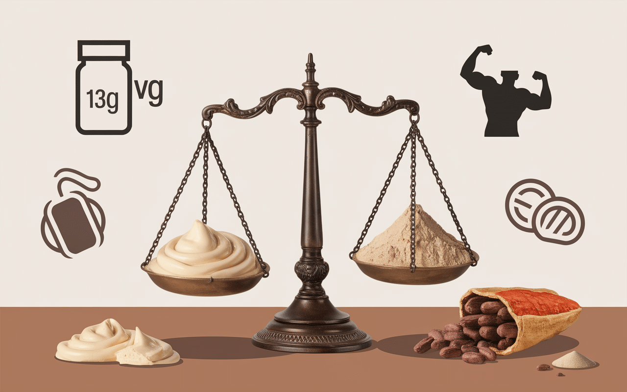beurre de cacahuetes en poudre vs creme lipides proteines