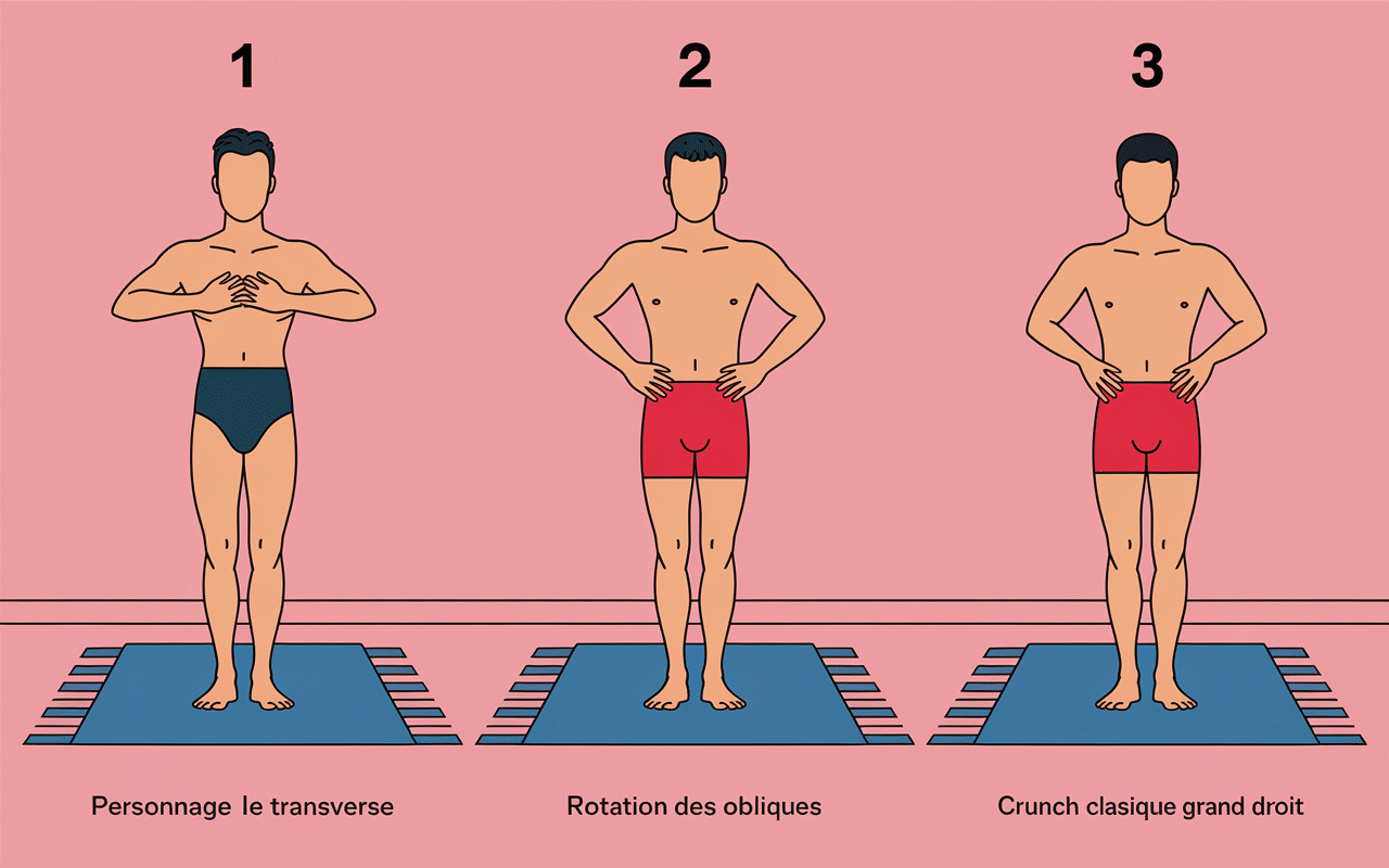Ordre exercices muscles abdominaux antérolatéraux