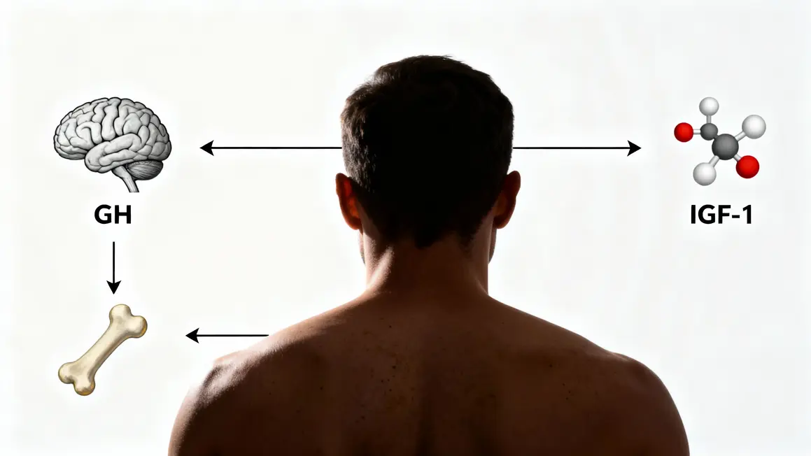 Schéma GH action cerveau muscle os