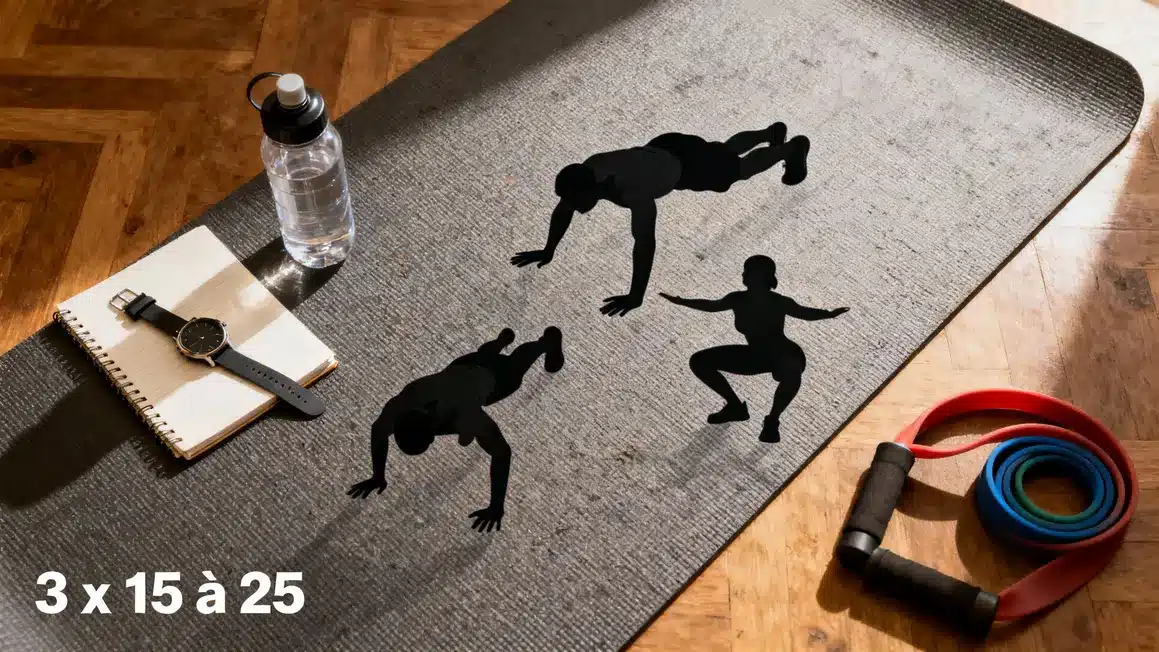 Séance efficace musculation maison sans charge lourde