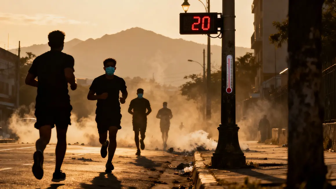 coureurs masqués pollution urbaine et montagne