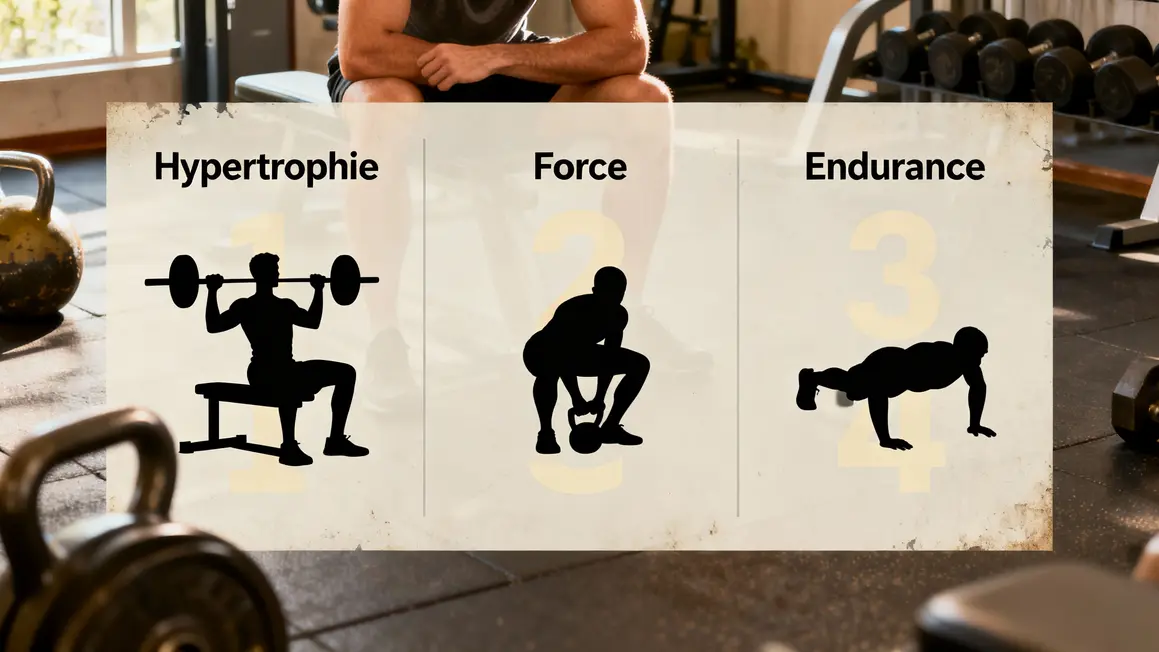 Tableau des objectifs hypertrophie force endurance avec exercices