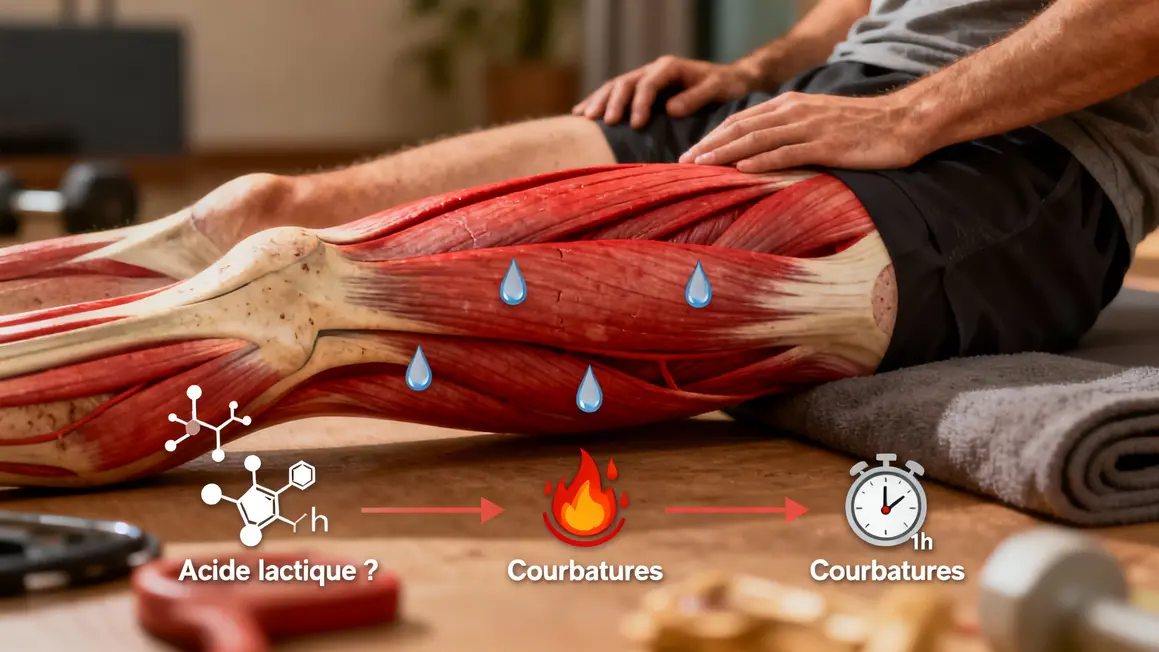 Schema acide lactique courbatures muscles sport inflammation