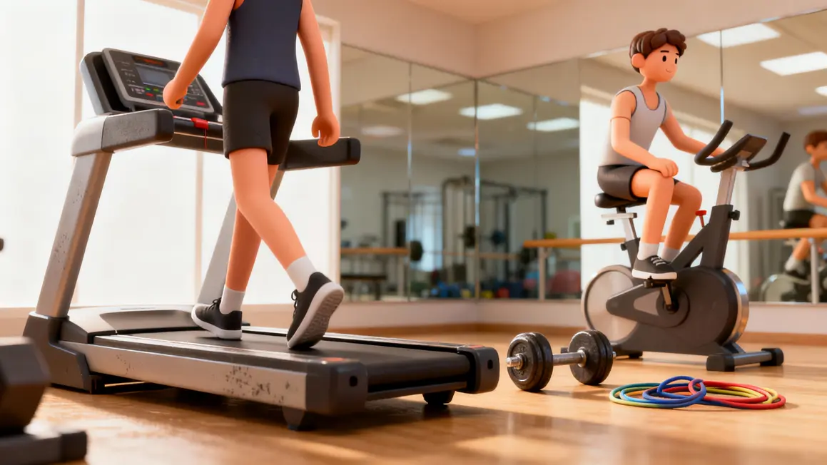 Personne cardio vélo tapis musculation inactive effet partiel