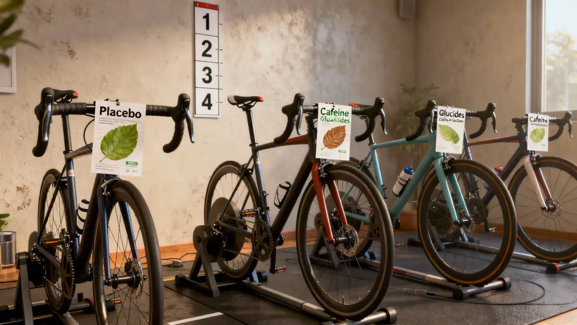 Cyclistes caféine glucides placebo